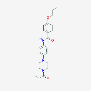 molecular formula C24H31N3O3 B238113 N-[4-(4-isobutyryl-1-piperazinyl)phenyl]-4-propoxybenzamide 