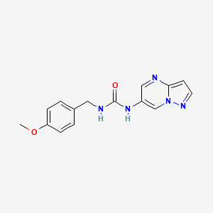 molecular formula C15H15N5O2 B2381132 1-(4-Methoxybenzyl)-3-(pyrazolo[1,5-a]pyrimidin-6-yl)urea CAS No. 2034504-80-6