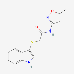 molecular formula C14H13N3O2S B2381133 2-(1H-indol-3-ylsulfanyl)-N-(5-methyl-1,2-oxazol-3-yl)acetamide CAS No. 450352-01-9