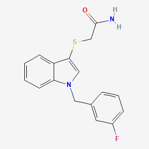 molecular formula C17H15FN2OS B2381139 2-((1-(3-氟苄基)-1H-吲哚-3-基)硫代)乙酰胺 CAS No. 851412-41-4