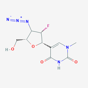 molecular formula C106H172N32O32 B238114 1-Methyl-5-(3-azido-2,3-dideoxy-2-fluoro-beta-arabinofuranosyl)uracil CAS No. 127517-43-5