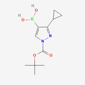 molecular formula C11H17BN2O4 B2381142 (1-(tert-Butoxycarbonyl)-3-cyclopropyl-1H-pyrazol-4-yl)boronic acid CAS No. 2377611-51-1
