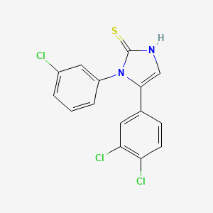 molecular formula C15H9Cl3N2S B2381143 1-(3-氯苯基)-5-(3,4-二氯苯基)-1H-咪唑-2(3H)-硫酮 CAS No. 1105191-14-7