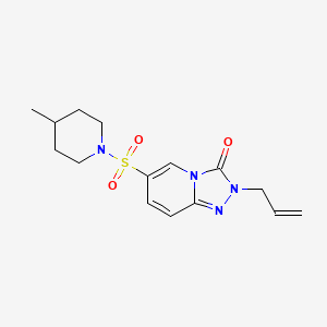 molecular formula C15H20N4O3S B2381144 2-烯丙基-6-[(4-甲基哌啶-1-基)磺酰基][1,2,4]三唑并[4,3-a]吡啶-3(2H)-酮 CAS No. 1251559-39-3