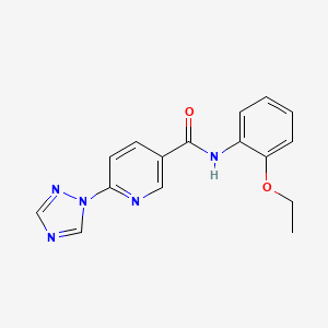 molecular formula C16H15N5O2 B2381145 N-(2-ethoxyphenyl)-6-(1H-1,2,4-triazol-1-yl)nicotinamide CAS No. 672951-14-3