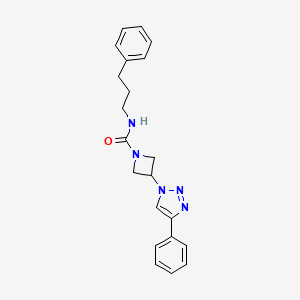 molecular formula C21H23N5O B2381149 3-(4-phenyl-1H-1,2,3-triazol-1-yl)-N-(3-phenylpropyl)azetidine-1-carboxamide CAS No. 1904316-58-0
