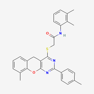 molecular formula C29H27N3O2S B2381151 N-(2,3-dimethylphenyl)-2-((9-methyl-2-(p-tolyl)-5H-chromeno[2,3-d]pyrimidin-4-yl)thio)acetamide CAS No. 866726-74-1