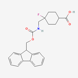 molecular formula C23H24FNO4 B2381153 4-[(9H-芴-9-基甲氧羰基氨基)甲基]-4-氟环己烷-1-羧酸 CAS No. 2375268-59-8