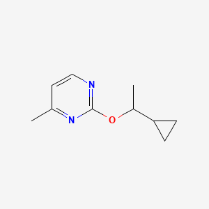 molecular formula C10H14N2O B2381156 2-(1-环丙基乙氧基)-4-甲基嘧啶 CAS No. 2199342-35-1