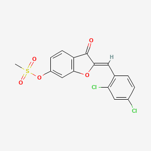 molecular formula C16H10Cl2O5S B2381157 (2Z)-2-(2,4-dichlorobenzylidene)-3-oxo-2,3-dihydro-1-benzofuran-6-yl methanesulfonate CAS No. 846587-68-6