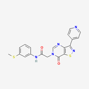 molecular formula C19H15N5O2S2 B2381158 N-(3-(甲硫基)苯基)-2-(7-氧代-3-(吡啶-4-基)异噻唑并[4,5-d]嘧啶-6(7H)-基)乙酰胺 CAS No. 1251601-10-1