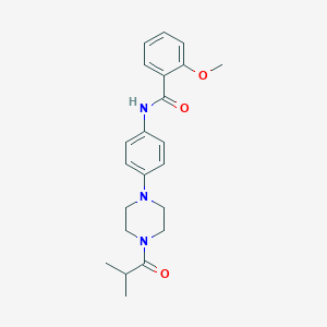 molecular formula C22H27N3O3 B238116 N-[4-(4-isobutyryl-1-piperazinyl)phenyl]-2-methoxybenzamide 