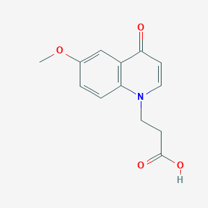 molecular formula C13H13NO4 B2381161 3-(6-甲氧基-4-氧代喹啉-1(4H)-基)丙酸 CAS No. 1279214-36-6