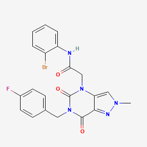 molecular formula C21H17BrFN5O3 B2381162 4-[5-(4-氯苯基)-1,2,4-噁二唑-3-基]-1-[(3,4-二甲氧基苯基)磺酰基]哌啶 CAS No. 951617-57-5