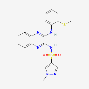 molecular formula C19H18N6O2S2 B2381163 1-甲基-N-(3-((2-(甲硫基)苯基)氨基)喹喔啉-2-基)-1H-吡唑-4-磺酰胺 CAS No. 1788678-04-5