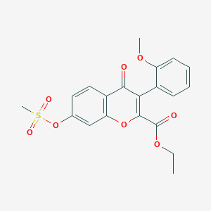 molecular formula C20H18O8S B2381165 Ethyl 3-(2-methoxyphenyl)-7-methylsulfonyloxy-4-oxochromene-2-carboxylate CAS No. 610759-20-1
