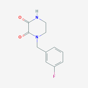 molecular formula C11H11FN2O2 B2381181 1-(3-氟苄基)哌嗪-2,3-二酮 CAS No. 1312141-03-9