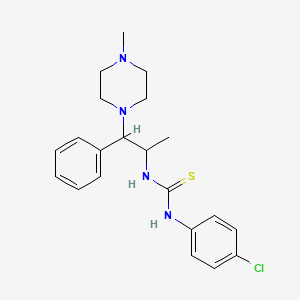 molecular formula C21H27ClN4S B2381183 1-(4-氯苯基)-3-[1-(4-甲基哌嗪-1-基)-1-苯基丙烷-2-基]硫脲 CAS No. 868228-45-9