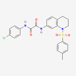 molecular formula C24H22ClN3O4S B2381195 N1-(4-chlorophenyl)-N2-(1-tosyl-1,2,3,4-tetrahydroquinolin-7-yl)oxalamide CAS No. 898413-95-1