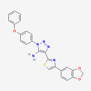 molecular formula C24H17N5O3S B2381196 4-(4-(苯并[d][1,3]二氧杂环-5-基)噻唑-2-基)-1-(4-苯氧基苯基)-1H-1,2,3-三唑-5-胺 CAS No. 1206988-86-4