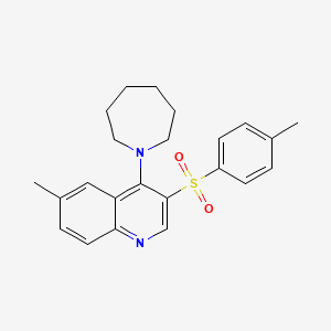 molecular formula C23H26N2O2S B2381200 4-(氮杂环戊烷-1-基)-6-甲基-3-甲苯磺酰基喹啉 CAS No. 866848-27-3