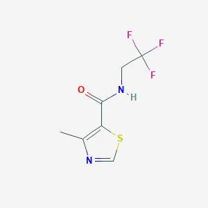 molecular formula C7H7F3N2OS B2381204 4-Methyl-N-(2,2,2-trifluoroethyl)-1,3-thiazole-5-carboxamide CAS No. 1626176-08-6
