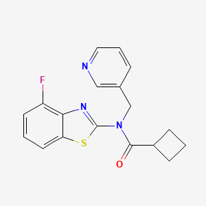 molecular formula C18H16FN3OS B2381208 N-(4-fluorobenzo[d]thiazol-2-yl)-N-(pyridin-3-ylmethyl)cyclobutanecarboxamide CAS No. 1171149-55-5