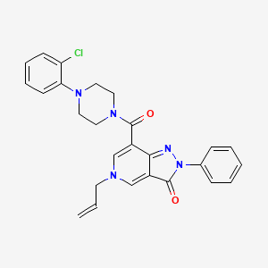 molecular formula C26H24ClN5O2 B2381227 5-allyl-7-(4-(2-chlorophenyl)piperazine-1-carbonyl)-2-phenyl-2H-pyrazolo[4,3-c]pyridin-3(5H)-one CAS No. 921850-42-2