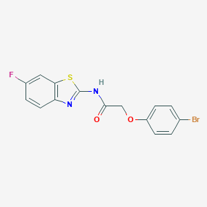 molecular formula C15H10BrFN2O2S B238123 2-(4-bromophenoxy)-N-(6-fluoro-1,3-benzothiazol-2-yl)acetamide 