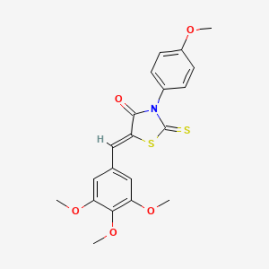 molecular formula C20H19NO5S2 B2381241 (5Z)-3-(4-methoxyphenyl)-2-sulfanylidene-5-[(3,4,5-trimethoxyphenyl)methylidene]-1,3-thiazolidin-4-one CAS No. 550299-50-8