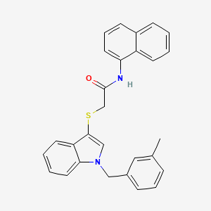 molecular formula C28H24N2OS B2381246 2-[1-[(3-methylphenyl)methyl]indol-3-yl]sulfanyl-N-naphthalen-1-ylacetamide CAS No. 862825-76-1