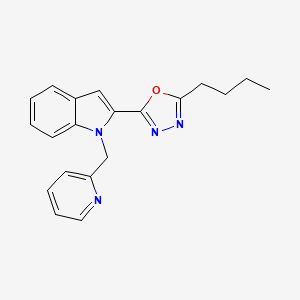 molecular formula C20H20N4O B2381248 2-butyl-5-(1-(pyridin-2-ylmethyl)-1H-indol-2-yl)-1,3,4-oxadiazole CAS No. 921550-41-6
