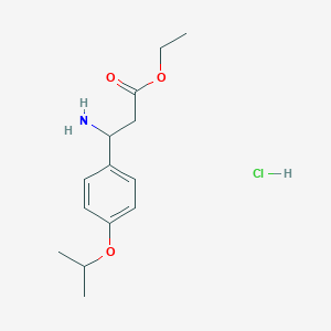 molecular formula C14H22ClNO3 B2381263 Ethyl 3-amino-3-(4-isopropoxyphenyl)propanoate hydrochloride CAS No. 945419-73-8