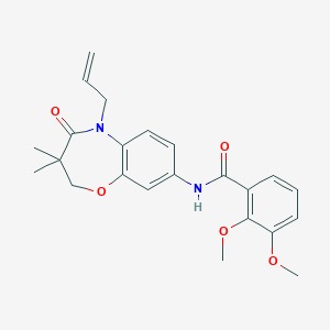 molecular formula C23H26N2O5 B2381265 N-(5-allyl-3,3-dimethyl-4-oxo-2,3,4,5-tetrahydrobenzo[b][1,4]oxazepin-8-yl)-2,3-dimethoxybenzamide CAS No. 921524-56-3