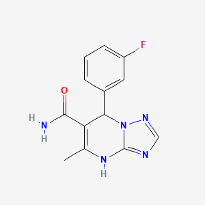 molecular formula C13H12FN5O B2381267 7-(3-Fluorophenyl)-5-methyl-4,7-dihydro[1,2,4]triazolo[1,5-a]pyrimidine-6-carboxamide CAS No. 694517-61-8