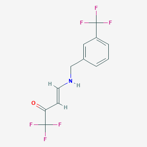 molecular formula C12H9F6NO B2381275 (E)-1,1,1-三氟-4-[[3-(三氟甲基)苯基]甲基氨基]丁-3-烯-2-酮 CAS No. 478040-98-1