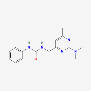 molecular formula C15H19N5O B2381276 1-((2-(Dimethylamino)-6-methylpyrimidin-4-yl)methyl)-3-phenylurea CAS No. 1798035-53-6