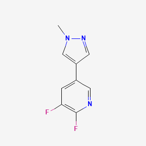 molecular formula C9H7F2N3 B2381279 2,3-二氟-5-(1-甲基-1H-吡唑-4-基)吡啶 CAS No. 1151801-90-9