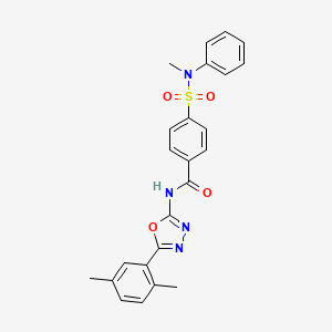 molecular formula C24H22N4O4S B2381280 N-(5-(2,5-二甲基苯基)-1,3,4-恶二唑-2-基)-4-(N-甲基-N-苯磺酰基)苯甲酰胺 CAS No. 891123-61-8