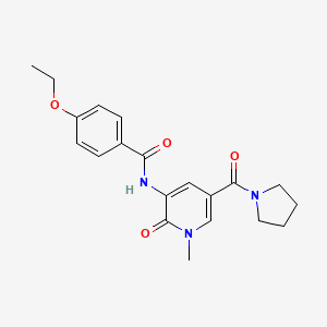 molecular formula C20H23N3O4 B2381283 4-ethoxy-N-(1-methyl-2-oxo-5-(pyrrolidine-1-carbonyl)-1,2-dihydropyridin-3-yl)benzamide CAS No. 1207056-10-7