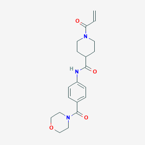molecular formula C20H25N3O4 B2381286 N-[4-(Morpholine-4-carbonyl)phenyl]-1-prop-2-enoylpiperidine-4-carboxamide CAS No. 2361861-61-0
