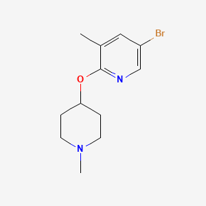 molecular formula C12H17BrN2O B2381295 5-Bromo-3-methyl-2-[(1-methylpiperidin-4-yl)oxy]pyridine CAS No. 1879529-24-4