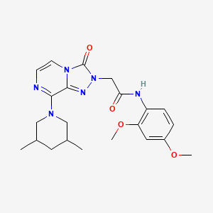 molecular formula C22H28N6O4 B2381300 N-(2,4-dimethoxyphenyl)-2-(8-(3,5-dimethylpiperidin-1-yl)-3-oxo-[1,2,4]triazolo[4,3-a]pyrazin-2(3H)-yl)acetamide CAS No. 1251591-41-9