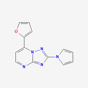 molecular formula C13H9N5O B2381303 7-(2-呋喃基)-2-(1H-吡咯-1-基)[1,2,4]三唑并[1,5-a]嘧啶 CAS No. 303146-18-1