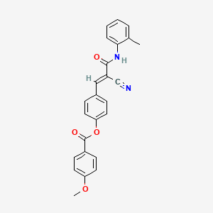 [4-[(E)-2-cyano-3-(2-methylanilino)-3-oxoprop-1-enyl]phenyl] 4-methoxybenzoate