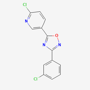 molecular formula C13H7Cl2N3O B2381328 2-Chloro-5-(3-(3-chlorophenyl)-1,2,4-oxadiazol-5-yl)pyridine CAS No. 337920-76-0