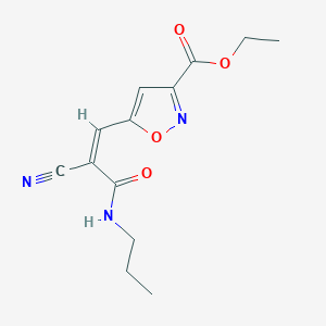 Ethyl 5-[(Z)-2-cyano-3-oxo-3-(propylamino)prop-1-enyl]-1,2-oxazole-3-carboxylate