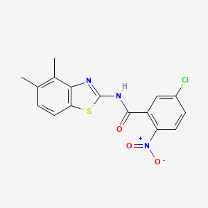 molecular formula C16H12ClN3O3S B2381333 5-chloro-N-(4,5-dimethyl-1,3-benzothiazol-2-yl)-2-nitrobenzamide CAS No. 864860-89-9