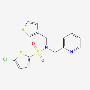 5-chloro-N-(pyridin-2-ylmethyl)-N-(thiophen-3-ylmethyl)thiophene-2-sulfonamide