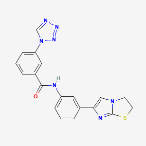 molecular formula C19H15N7OS B2381340 N-(3-(2,3-二氢咪唑并[2,1-b]噻唑-6-基)苯基)-3-(1H-四唑-1-基)苯甲酰胺 CAS No. 1226437-13-3